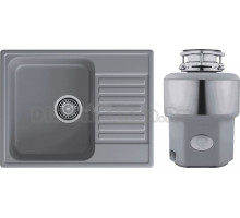 Комплект Мойка GranFest Quarz 13 темно-серая + Измельчитель Status Premium 300