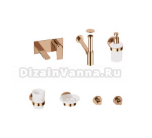 Комплект для раковины Wellsee ICON! for life 201000514 С ВНУТРЕННЕЙ ЧАСТЬЮ, сифоном, донным клапаном и аксессуарами для ванной, розовое золото