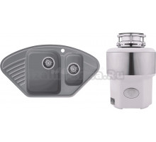 Комплект Мойка GranFest Quarz 14 темно-серая + Измельчитель Status Premium 350