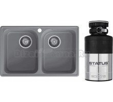 Комплект Мойка GranFest Quarz 15 темно-серая + Измельчитель Status ECO 75