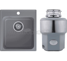 Комплект Мойка GranFest Quarz 17 темно-серая + Измельчитель Status Premium 300