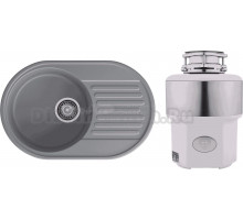 Комплект Мойка GranFest Quarz 18 темно-серая + Измельчитель Status Premium 350