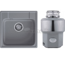 Комплект Мойка GranFest Quarz 48 темно-серая + Измельчитель Status Premium 300