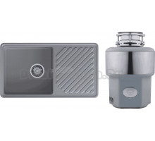 Комплект Мойка GranFest Quarz 53 темно-серая + Измельчитель Status Premium 300