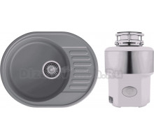 Комплект Мойка GranFest Quarz 58 темно-серая + Измельчитель Status Premium 350