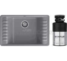 Комплект Мойка GranFest Quarz 71 темно-серая + Измельчитель Status ECO 75