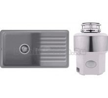 Комплект Мойка GranFest Quarz 73 темно-серая + Измельчитель Status Premium 350