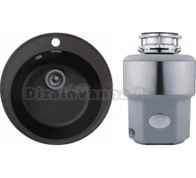 Комплект Мойка GranFest Quarz Z08 черный + Измельчитель Status Premium 300