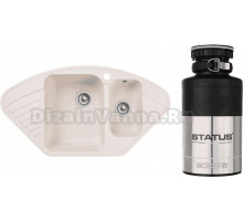 Комплект Мойка GranFest Quarz Z 14 белая + Измельчитель Status ECO 75
