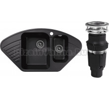 Комплект Мойка GranFest Quarz Z 14 черная + Измельчитель Bone Crusher BC 610-AS