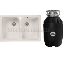 Комплект Мойка GranFest Quarz Z 15 белая + Измельчитель Bone Crusher BC 810-AS