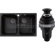 Комплект Мойка GranFest Quarz Z 15 черная + Измельчитель Bone Crusher BC 1000-AS