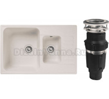 Комплект Мойка GranFest Quarz Z 21K белая + Измельчитель Bone Crusher BC 610-AS