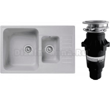 Комплект Мойка GranFest Quarz Z 21K серая + Измельчитель Bone Crusher BC 810-SL Slim Line