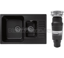 Комплект Мойка GranFest Quarz Z 21K черная + Измельчитель Bone Crusher BC 910-SL-Slim Line