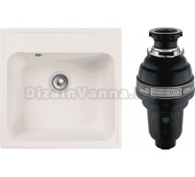 Комплект Мойка GranFest Quarz Z 48 белая + Измельчитель Bone Crusher BC 1000-AS