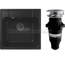 Комплект Мойка GranFest Quarz Z 48 черная + Измельчитель Bone Crusher BC 810-SL Slim Line