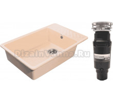 Комплект Мойка GranFest Quarz Z 51 бежевая + Измельчитель Bone Crusher BC 910-SL-Slim Line