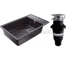Комплект Мойка GranFest Quarz Z 51 черная + Измельчитель Bone Crusher BC 810-SL Slim Line