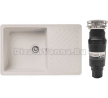 Комплект Мойка GranFest Quarz Z 52 белая + Измельчитель Bone Crusher BC 910-SL-Slim Line