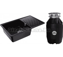 Комплект Мойка GranFest Quarz Z 52 черная + Измельчитель Bone Crusher BC 810-AS