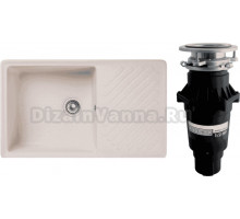 Комплект Мойка GranFest Quarz Z 53 белая + Измельчитель Bone Crusher BC 810-SL Slim Line