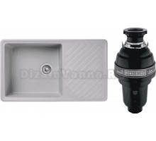 Комплект Мойка GranFest Quarz Z 53 серая + Измельчитель Bone Crusher BC 1000-AS