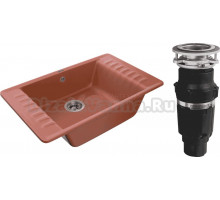 Комплект Мойка GranFest Quarz Z 71 терракот + Измельчитель Bone Crusher BC 610-AS