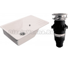 Комплект Мойка GranFest Quarz Z 72 белая + Измельчитель Bone Crusher BC 810-SL Slim Line