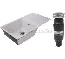 Комплект Мойка GranFest Quarz Z 73 серая + Измельчитель Bone Crusher BC 910-SL-Slim Line