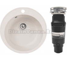 Комплект Мойка GranFest Quarz Z08 белый + Измельчитель Bone Crusher BC 910-SL-Slim Line