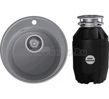 Комплект Мойка GranFest Quarz Z08 темно-серая + Измельчитель Bone Crusher BC 810-AS