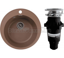 Комплект Мойка GranFest Quarz Z08 терракот + Измельчитель Bone Crusher BC 810-SL Slim Line