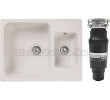 Комплект Мойка GranFest Quarz Z09 белый + Измельчитель Bone Crusher BC 910-SL-Slim Line