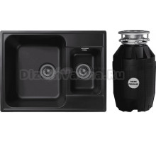 Комплект Мойка GranFest Quarz Z09 черный + Измельчитель Bone Crusher BC 810-AS