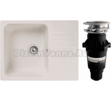 Комплект Мойка GranFest Quarz Z13 белый + Измельчитель Bone Crusher BC 810-SL Slim Line