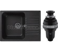 Комплект Мойка GranFest Quarz Z13 черный + Измельчитель Bone Crusher BC 1000-AS