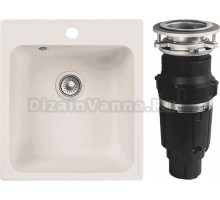 Комплект Мойка GranFest Quarz Z17 белый + Измельчитель Bone Crusher BC 610-AS