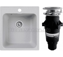 Комплект Мойка GranFest Quarz Z17 серый + Измельчитель Bone Crusher BC 810-SL Slim Line