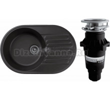 Комплект Мойка GranFest Quarz Z18 черный + Измельчитель Bone Crusher BC 810-SL Slim Line