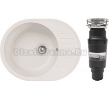 Комплект Мойка GranFest Quarz Z58 белый + Измельчитель Bone Crusher BC 910-SL-Slim Line