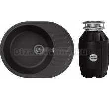 Комплект Мойка GranFest Quarz Z58 черный + Измельчитель Bone Crusher BC 810-AS
