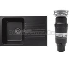Комплект Мойка GranFest Quarz Z78 черный + Измельчитель Bone Crusher BC 910-SL-Slim Line