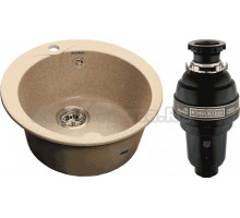 Комплект Мойка GranFest Rondo GF-R480 песочный + Измельчитель Bone Crusher BC 1000-AS