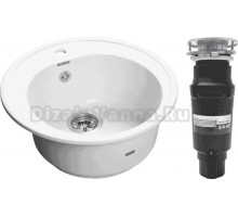 Комплект Мойка GranFest Rondo GF-R510 иней + Измельчитель Bone Crusher BC 910-SL-Slim Line