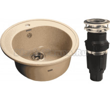 Комплект Мойка GranFest Rondo GF-R510 песочный + Измельчитель Bone Crusher BC 610-AS