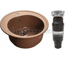 Комплект Мойка GranFest Rondo GF-R510 терракот + Измельчитель Bone Crusher BC 910-SL-Slim Line