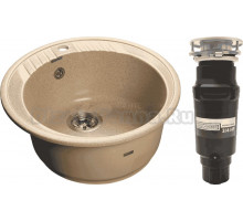 Комплект Мойка GranFest Rondo GF-R520 песочный + Измельчитель Bone Crusher BC 910-SL-Slim Line
