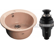 Комплект Мойка GranFest Rondo GF-R520 светло-розовая + Измельчитель Bone Crusher BC 1000-AS