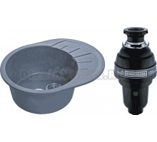 Комплект Мойка GranFest Rondo GF-R580L графит + Измельчитель Bone Crusher BC 1000-AS